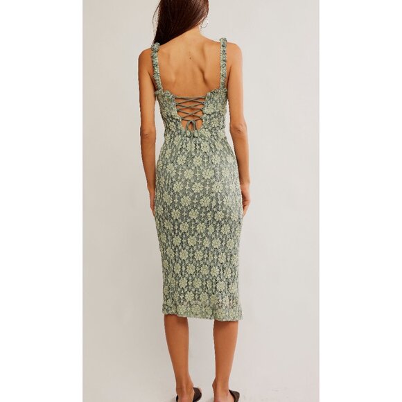FREE PEOPLE Lucinda Lace Midi / Lilly Pad Combo - Picture 2 of 6